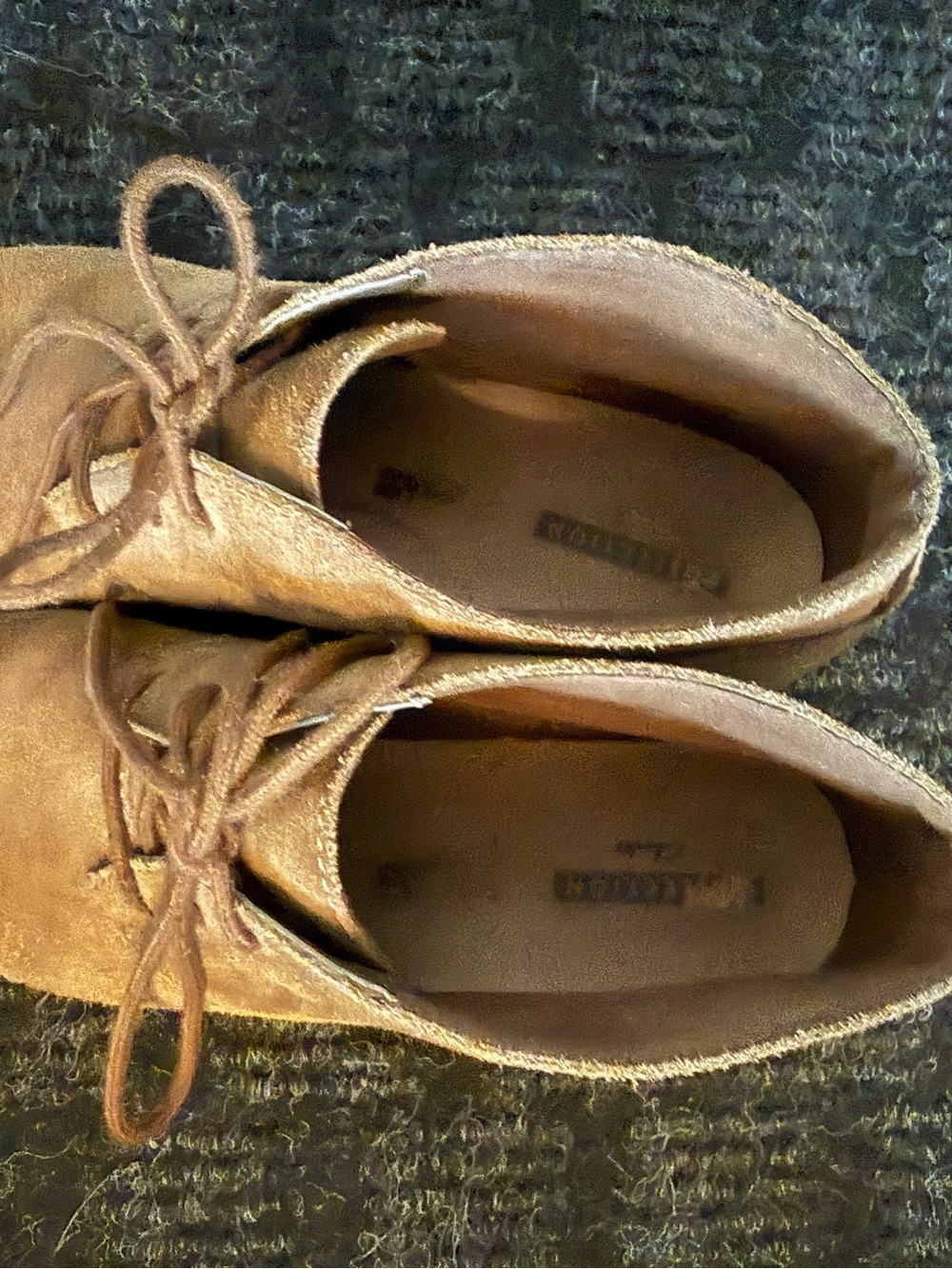 Clarks Tan Suede Wedge Lace-Up Ankle Booties - Picture 4 of 8